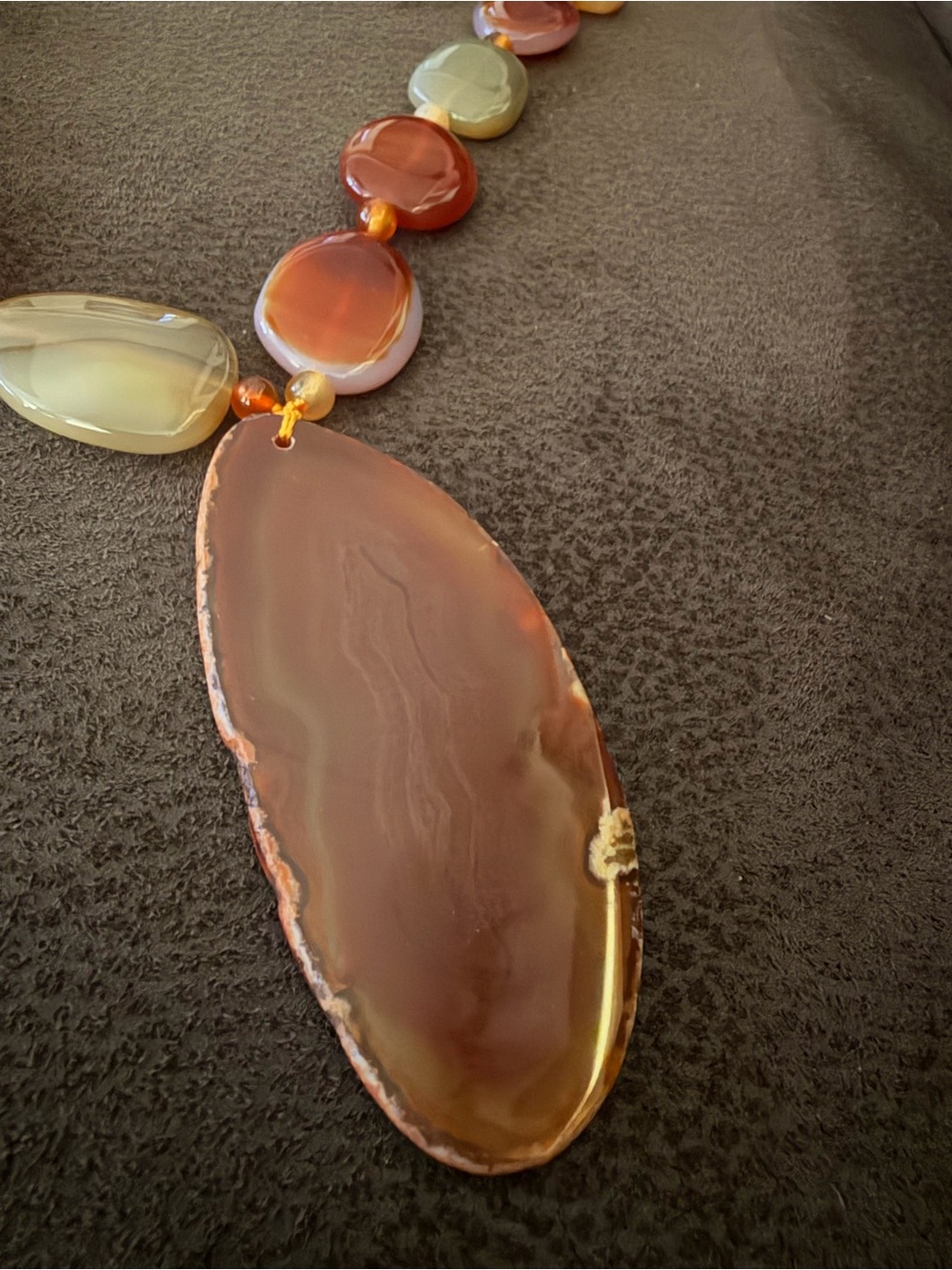 Jay King Agate Slice Pendant Necklace in Brown and Cream - Picture 3 of 6